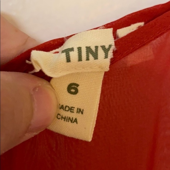 Anthropologie Caridad Red Silk Dress by Tiny Sz 6 - Picture 8 of 8